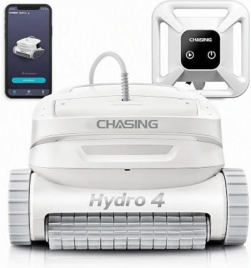 Chasing Hydro 4 Cordless Pool Vacuum for Inground Pools | 210-Min Battery Pool Robot for Floor, Wall & Waterline Cleaning | Smart App Control | 5070 GPH Suction Perfect for Pool Opening Season