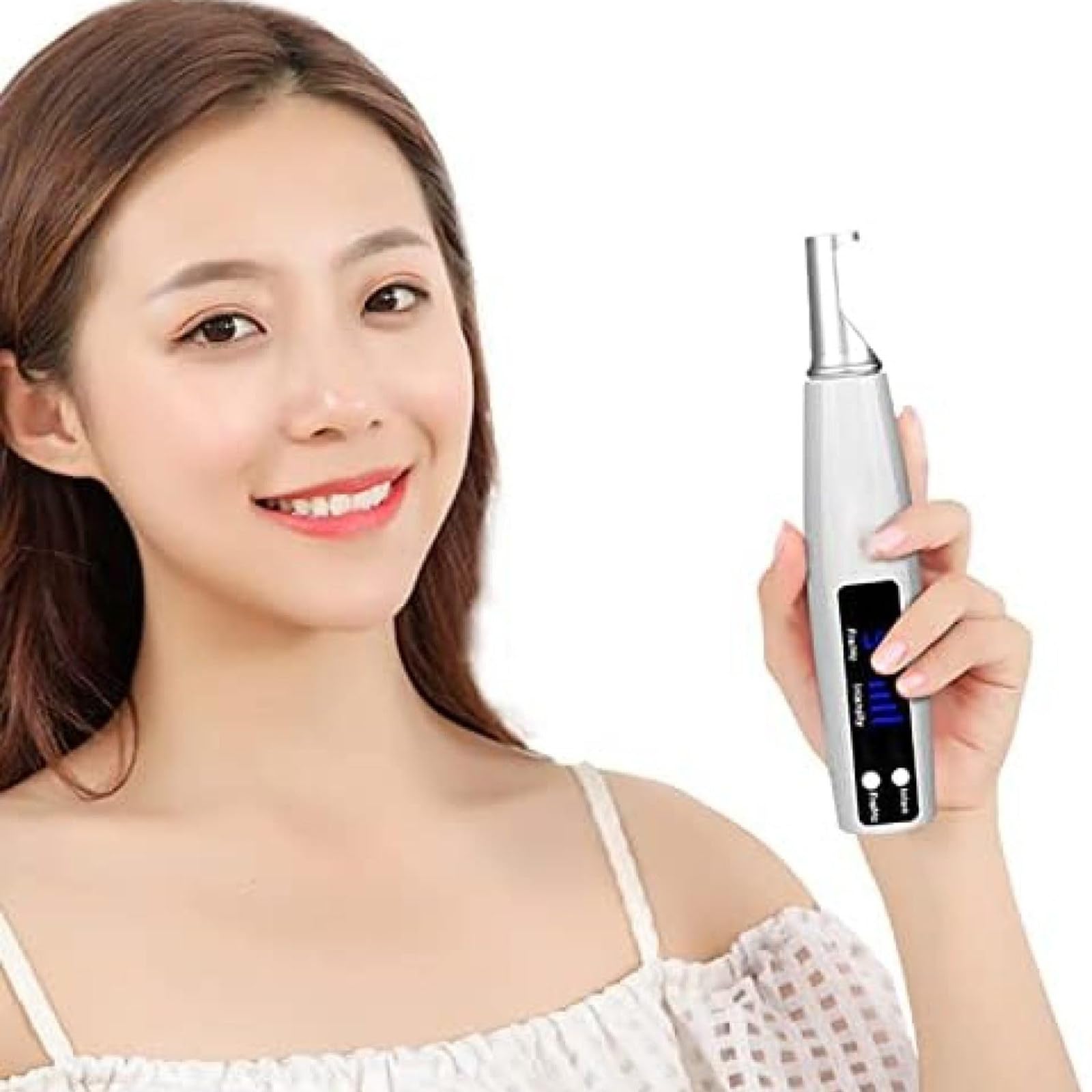 LáPiz De Plasma Profesional para Eliminar Lunares, Dispositivo De Picosegundos con 9 Modos Y 4 Niveles De Intensidad, con Pantalla LCD E IluminacióN, para Verrugas, Pecas, Lunares,Blue