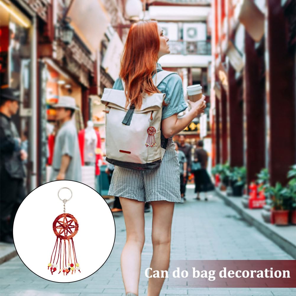 Llavero Vintage Para Mujer, Bolso De Mano Con Amuleto De Cristal Verde