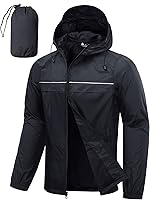 SWISSWELL Men's Packable Rain Jacket: Lightweight Waterproof Windbreaker Hooded for Golf, Hiking, Cycling - Breathable & Windproof