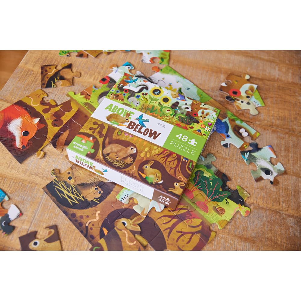 Bertoy 3876002 klasyczne puzzle powyżej i poniżej w pudełku, podwórko, 48 sztuk