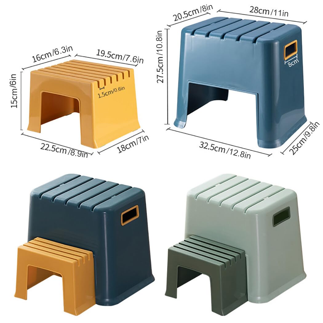 Taburete infantil de 2 escalones para orinal de baño, taburete de plástico de doble altura para niños pequeños, juego de taburetes de doble propósito