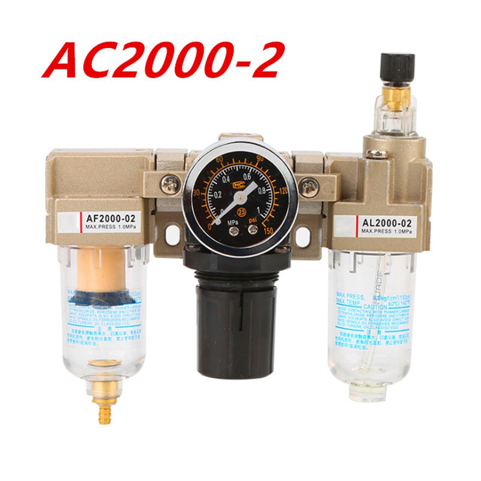 AC2000 pneumatyczny filtr powietrza, regulator, smarownica, separator oleju i wody, sprężarka do uzdatniania powietrza(AC2000-2)