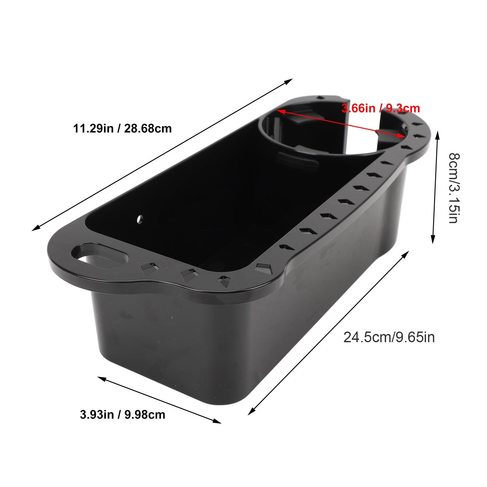 Yctze Organizador de Cebo de Pesca para Barco, Portavasos, Estante ABS con Lengüeta de Goma para Jon Boat Bass Boat Kayak Pontón