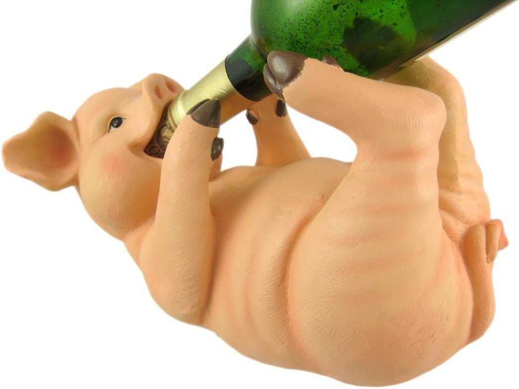 SWINE WINE Porky Piglet Bottle Holder Kitchen Decor