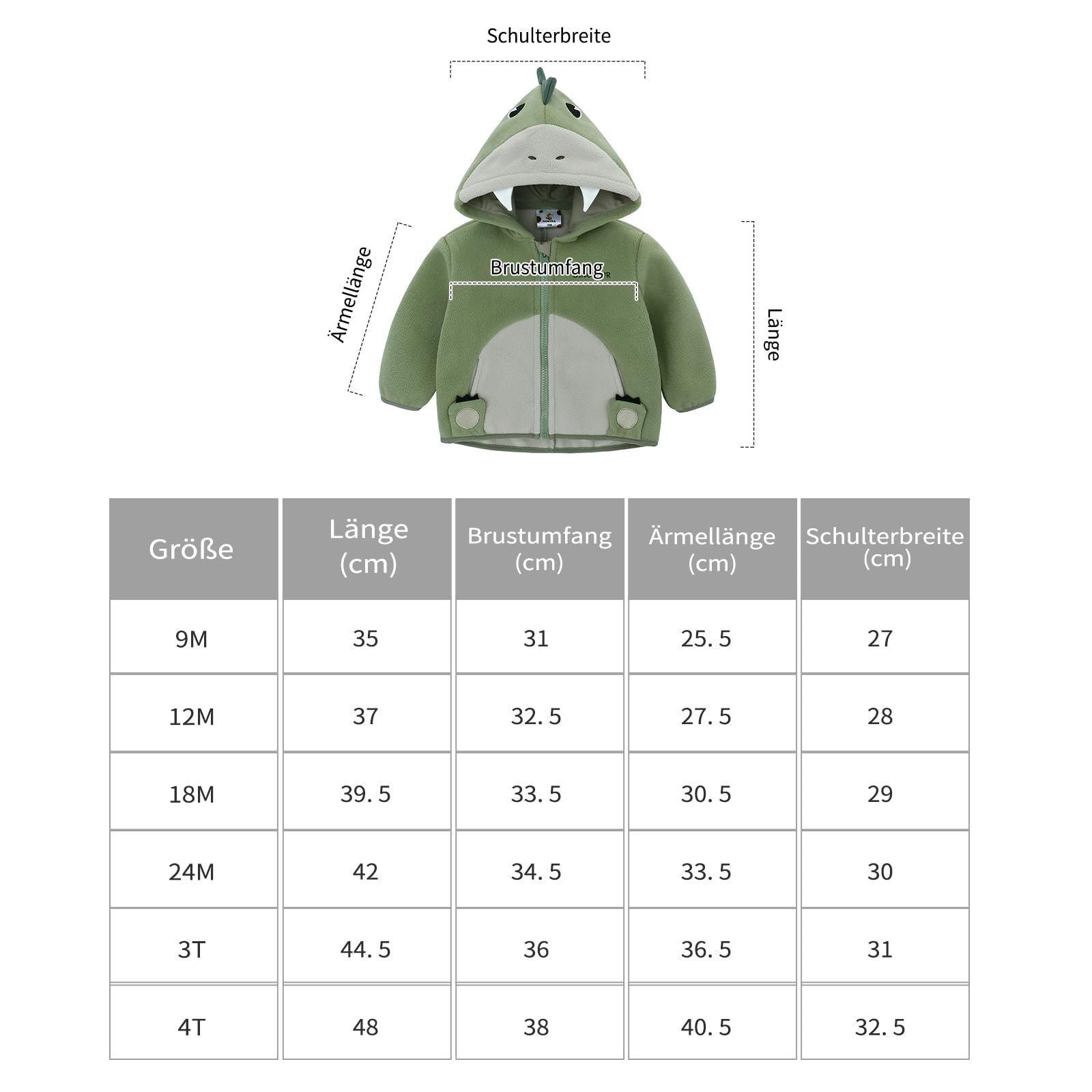 famuka Veste de transition en polaire pour bébé garçon et fille - Fermeture éclair - Automne et printemps - Veste à capuche