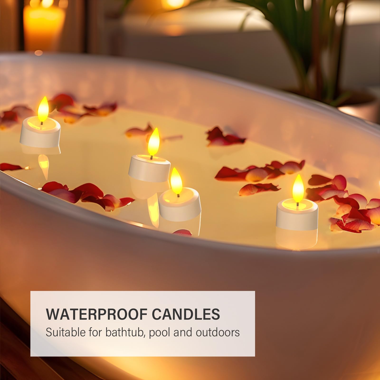 SoulBay LED Teelichter Wiederaufladbar Outdoor mit Fernbedienung & Timer | 12er Wasserdichte Elektrische Teelichter LED Kerzen Aufladbar mit Ladestation für Zimmer Badezimmer Wohnzimmer Halloween Deko