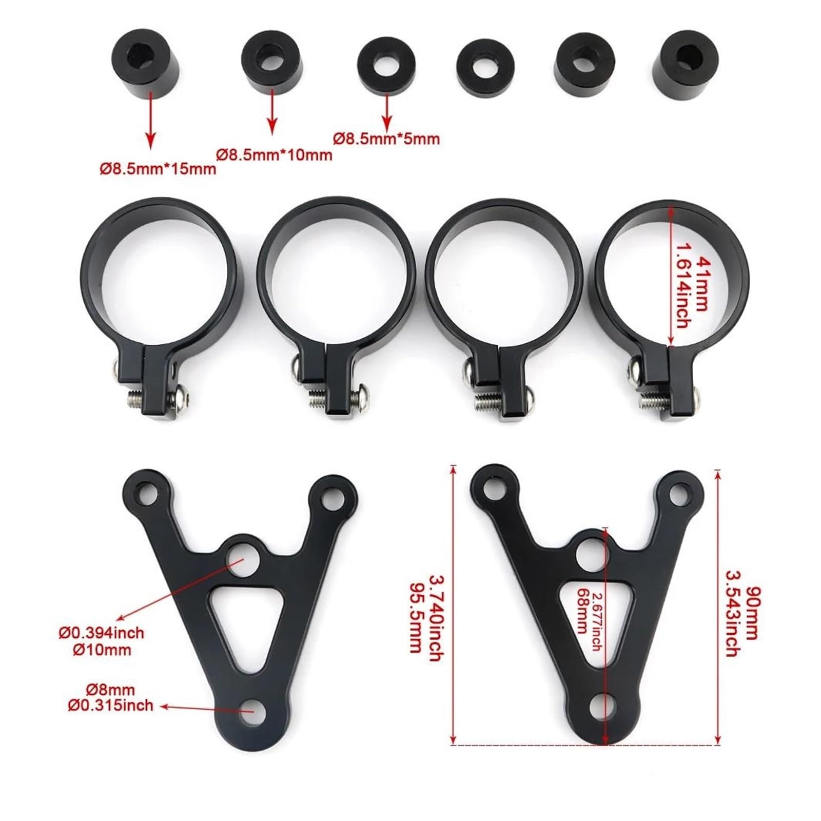 Per YAM&AHA FZ-09 MT-09 XSR900 MT-07 FZ07 XSR700 E Per Du&cati Scrambler Sixty2 – Staffa Faro In Alluminio Per Steli Forcella Anteriore Da 41mm