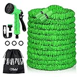 Mangueras de Jardín 100FT 30M Manguera de Jardín Extensible - Manguera de Jardín Flexible Estirable con Pistola de Pulverización de Jardín de 7 Funciones para Lavado de Autos, Riego de Jardín, Patio