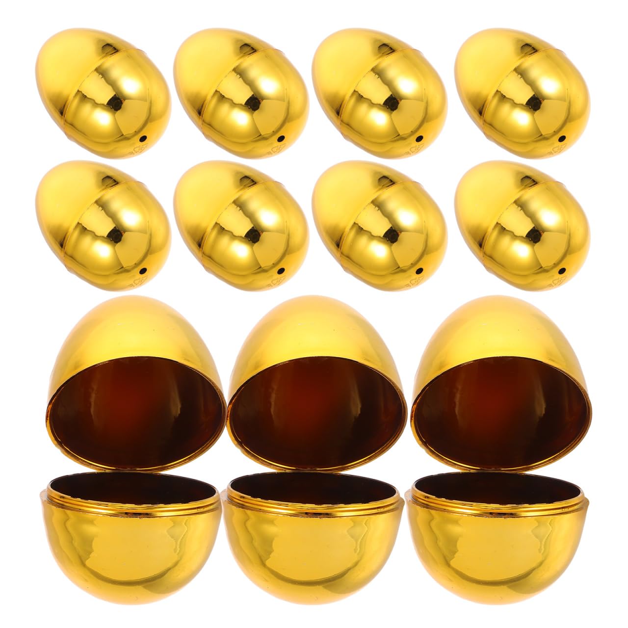Hemobllo 60 Pcs Golden Fillable Easter Eggs (6cm), Bulk Empty Plastic SurpriseEggs