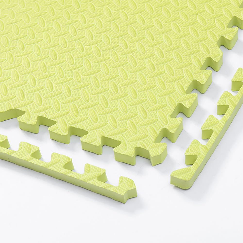 30x30cm Foam Puzzle Play Mat,10 Pack Interlocking Floor Tiles for Home Gym,Bedroom Crawling Mats Non-slip Interlocking Carpet Soft Area Rug (Light Green,1.0cm Thick)