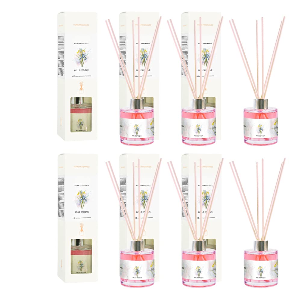 PACK6ABIENDADOR CON AROMA,MIKADO AMBIENTADOR PREMIUM 130ml BELLE EPOQUE(PLUS HOME)