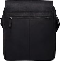 LEABAGS Amsterdam Unisex Válltáska Valódi Bivalybőrből, Vintage Megjelenés, Mágneszáras, Tágas Belső Terekkel - Fekete 7