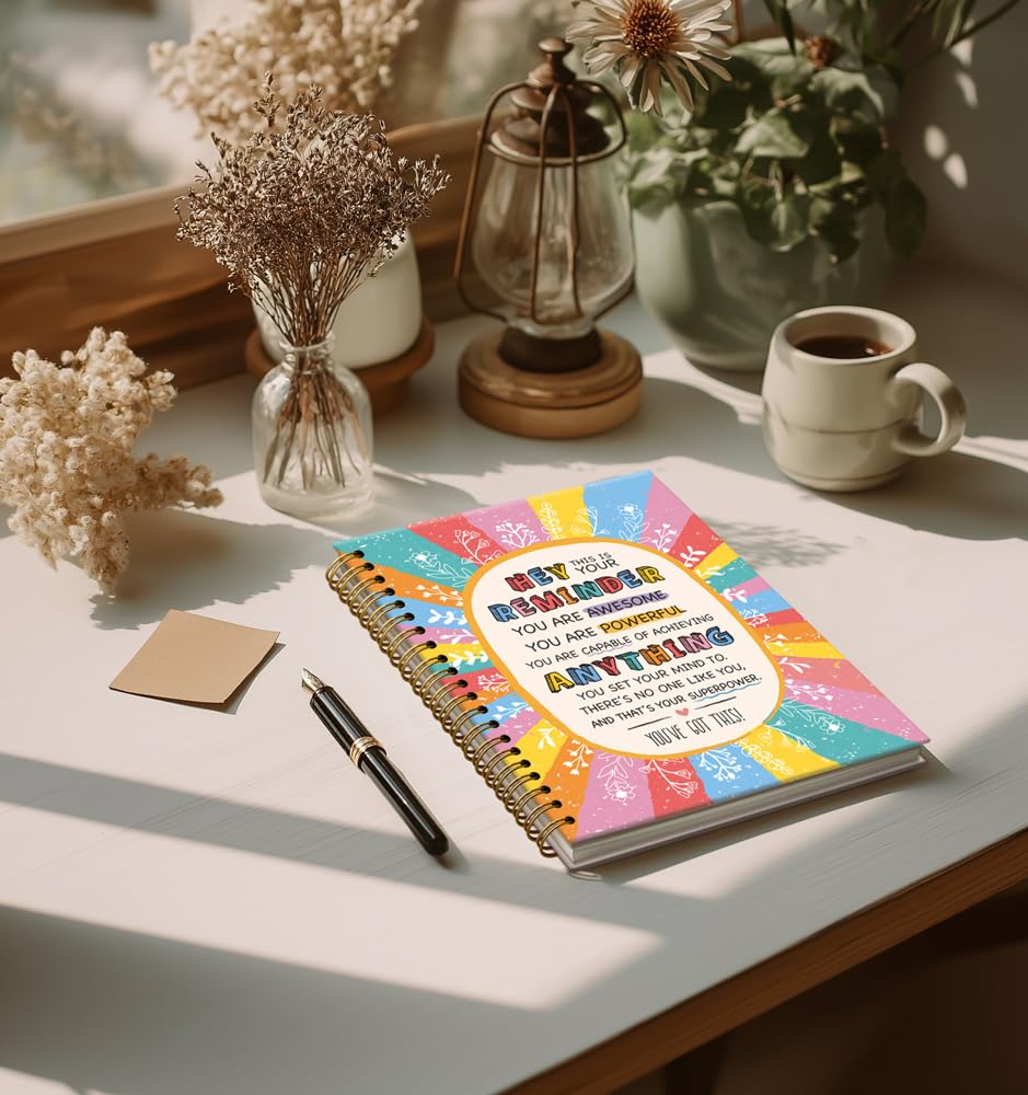 Cuaderno en espiral para mujeres, diario inspirador para mujeres, hombres, amigos, regalos en cumpleaños, Navidad, Día de la Madre, recordatorio de quién eres, tapa dura con espiral dorada