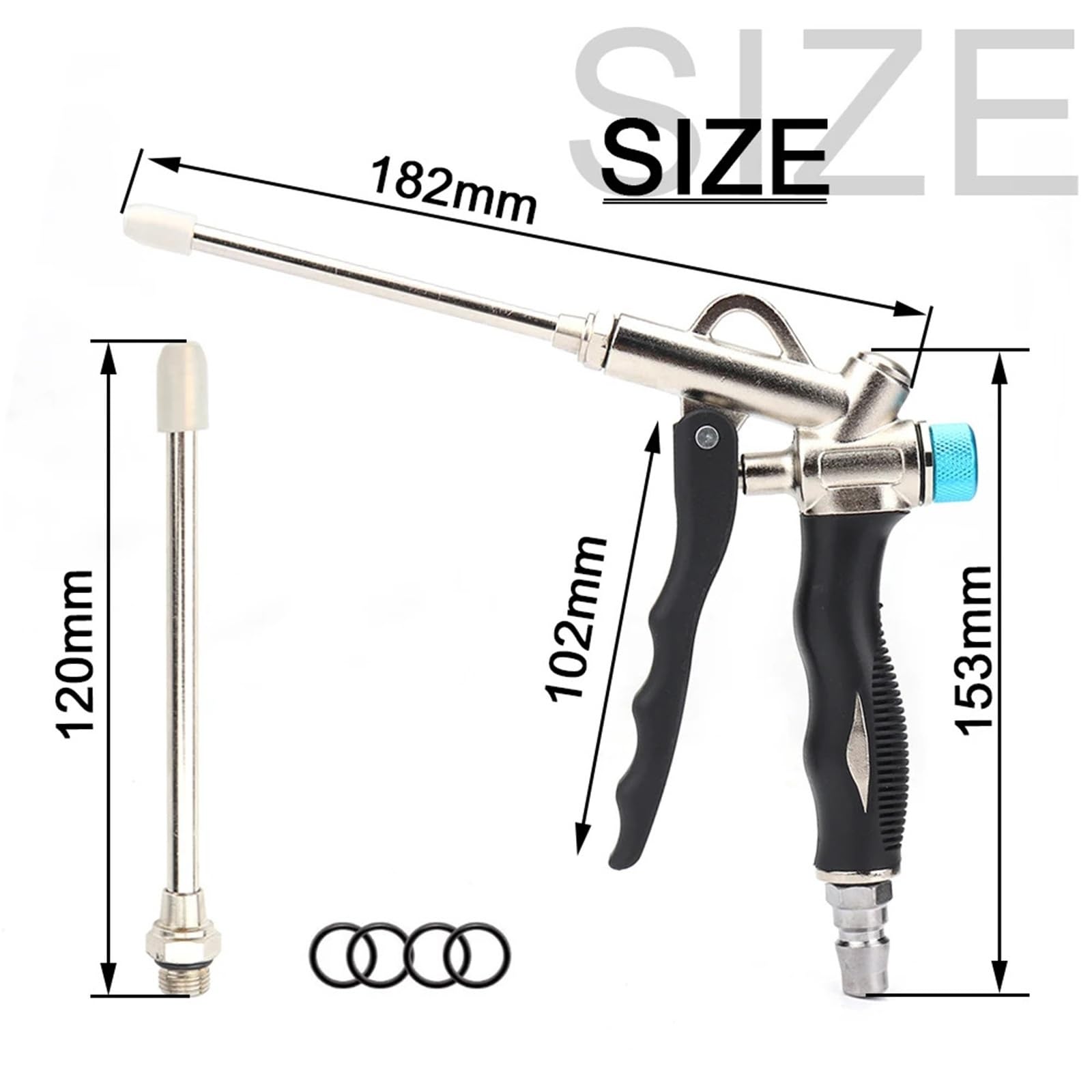 Pistola ad Aria compressa Regolabile da 1/2 Pezzi, Pistola ad Aria compressa Portatile a 2 Vie, Strumento Pneumatico for la Pulizia e la rimozione della Polvere(2pcs)
