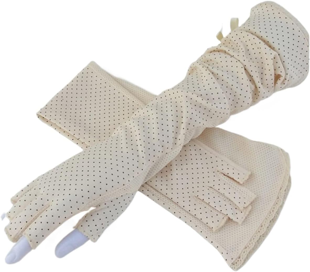 Female Sports Fitness Cycling Sunscreen Touch Screen Long Finger Gloves Women Cotton Half Driving