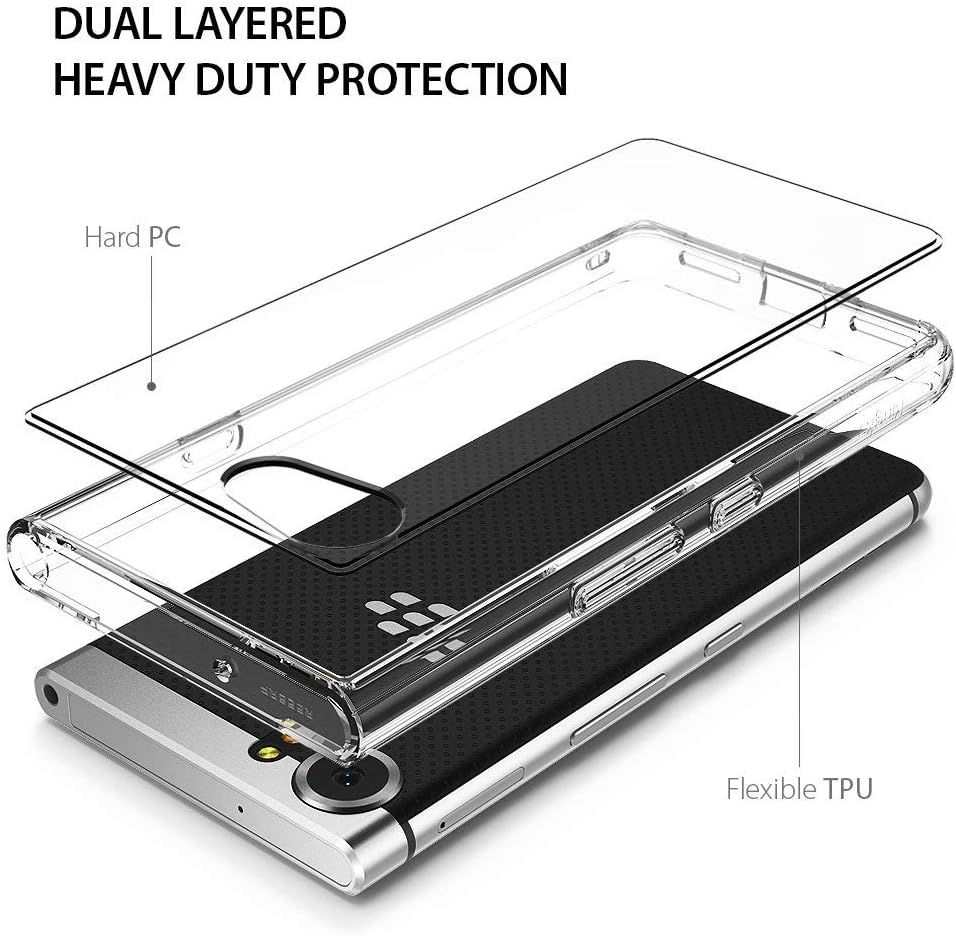 Ringke Fusion Compatible with BlackBerry KEYone Case Crystal Clear PC Back TPU Bumper Drop Protection, Shock Absorption Technology Raised Bezels Protective Cover - Clear