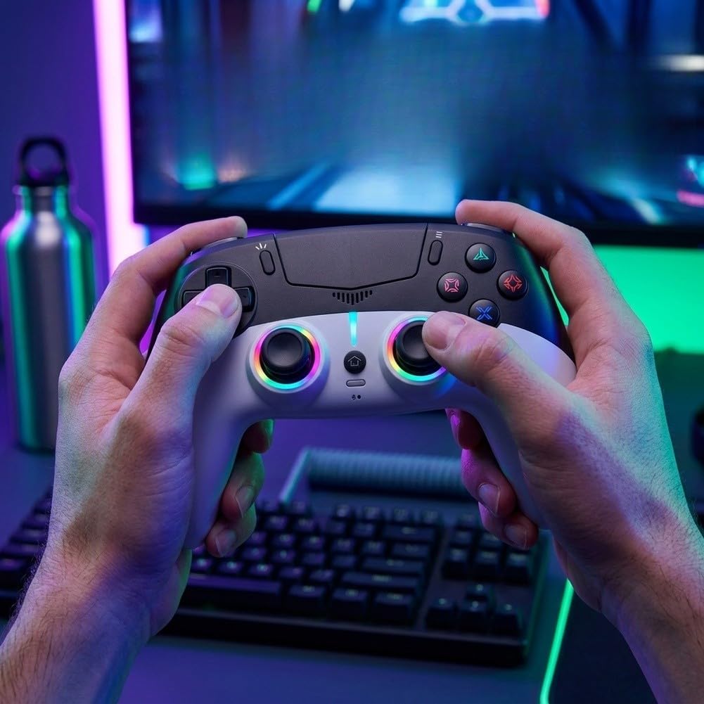 Pour manette de jeu PS5 avec lumières LED micro ABS