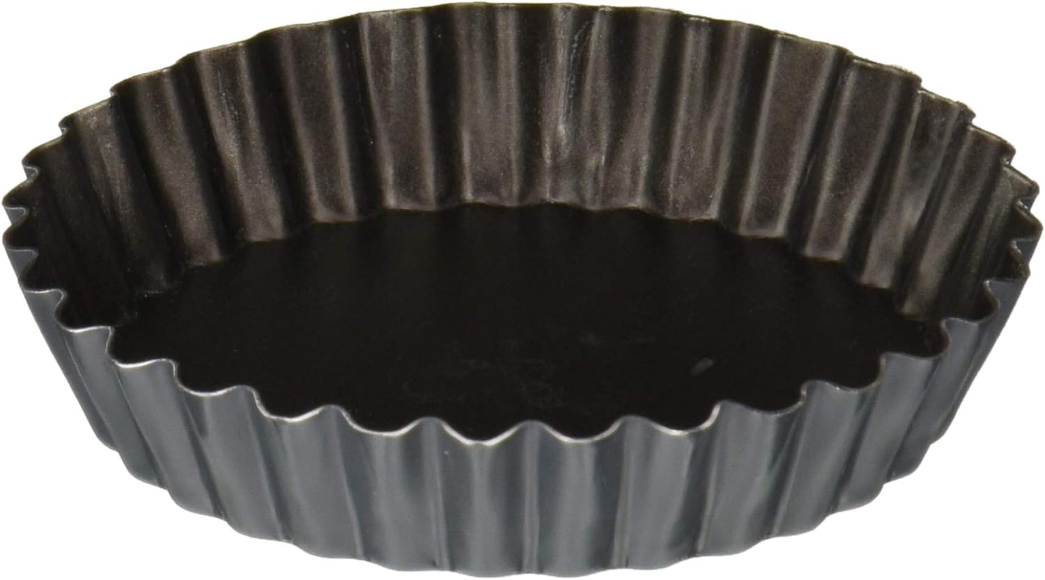 Matfer Bourgeat Exopan Steel Fluted Tartlet Mold, Nonstick, 3 3/8", Pack of 12