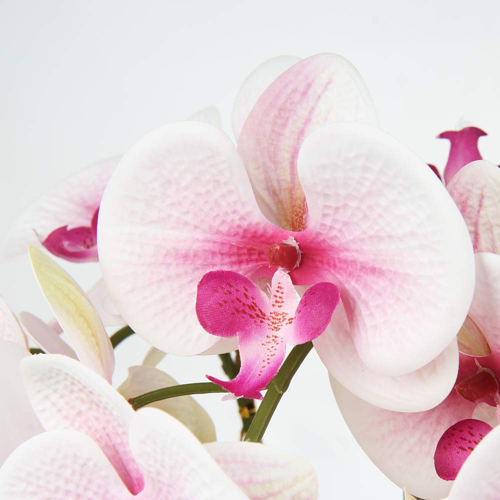 Oairse Plante Artificielle orchidée, Fleurs artificielles, avec de Vraies Fleurs, en céramique, pour décoration de Table, Chambre à Coucher, Salle de Bain, Salon, Höhe 44cm, Rose