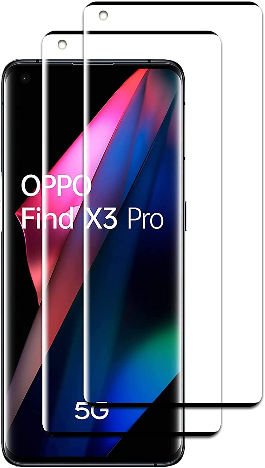 Pellicola Protettiva in Vetro Temperato per OPPO Find X3 Pro, Sensibile al Tatto Pellicola Vetro Temperato, Durezza 9H, Alta Trasparente, Caso Amichevole, Ultra HD, 2 2 Pezzi