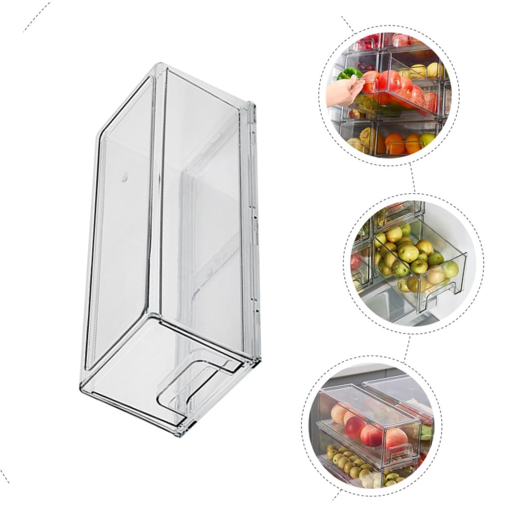 Toyvian Caja Organizadora para Frigorífico Tapa Transparente de Pet, Gran Capacidad y Ahorro de Espacio Adecuado para Conservar Frutas y Sobras en Nevera