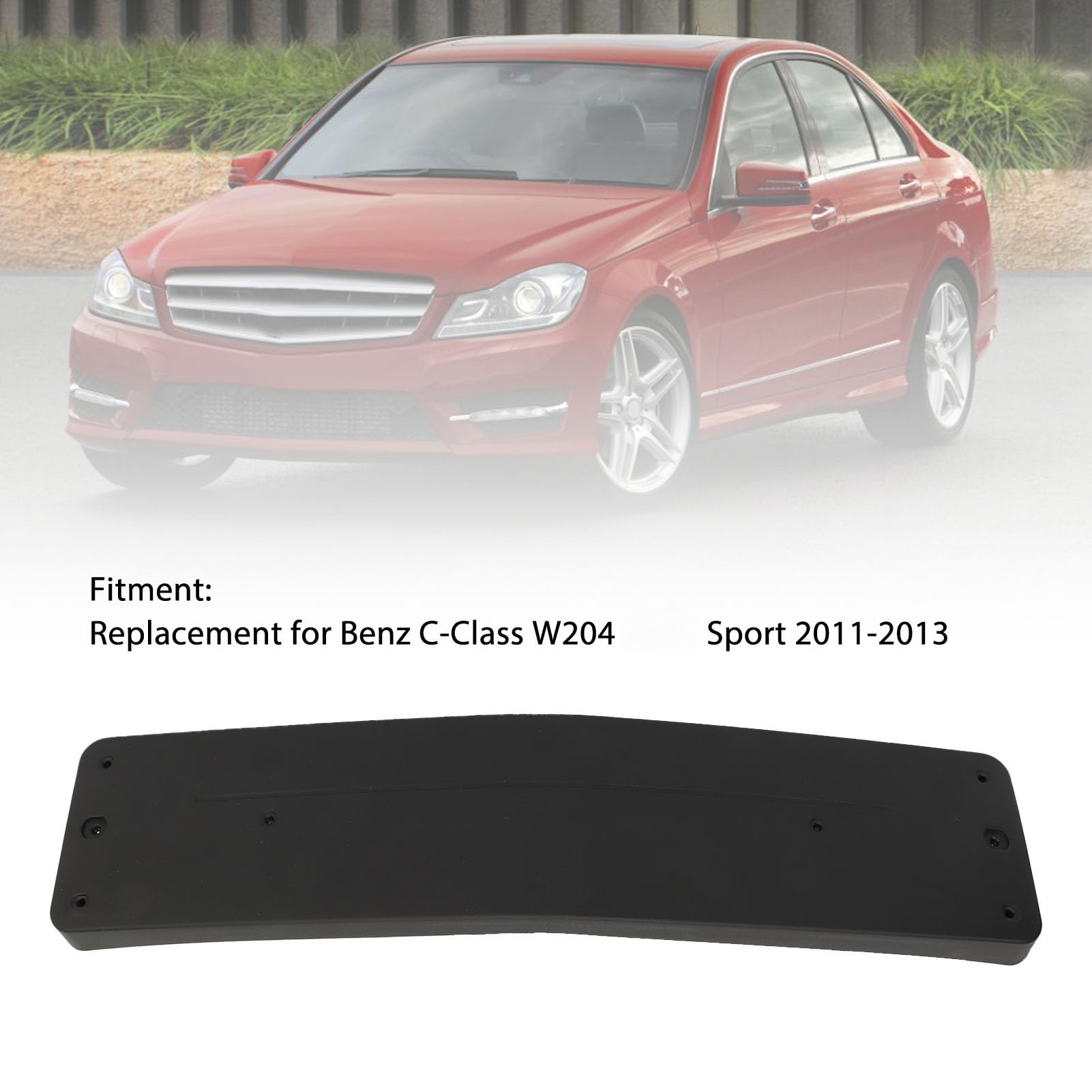 Uchwyt tablicy rejestracyjnej zderzaka, przedni zderzak PP 2048173278, A2048173278, zamiennik do klasy C W204 AMG Sport 2011 do 2013