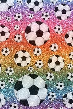 Journal: Faux rainbow glitter soccer notebook