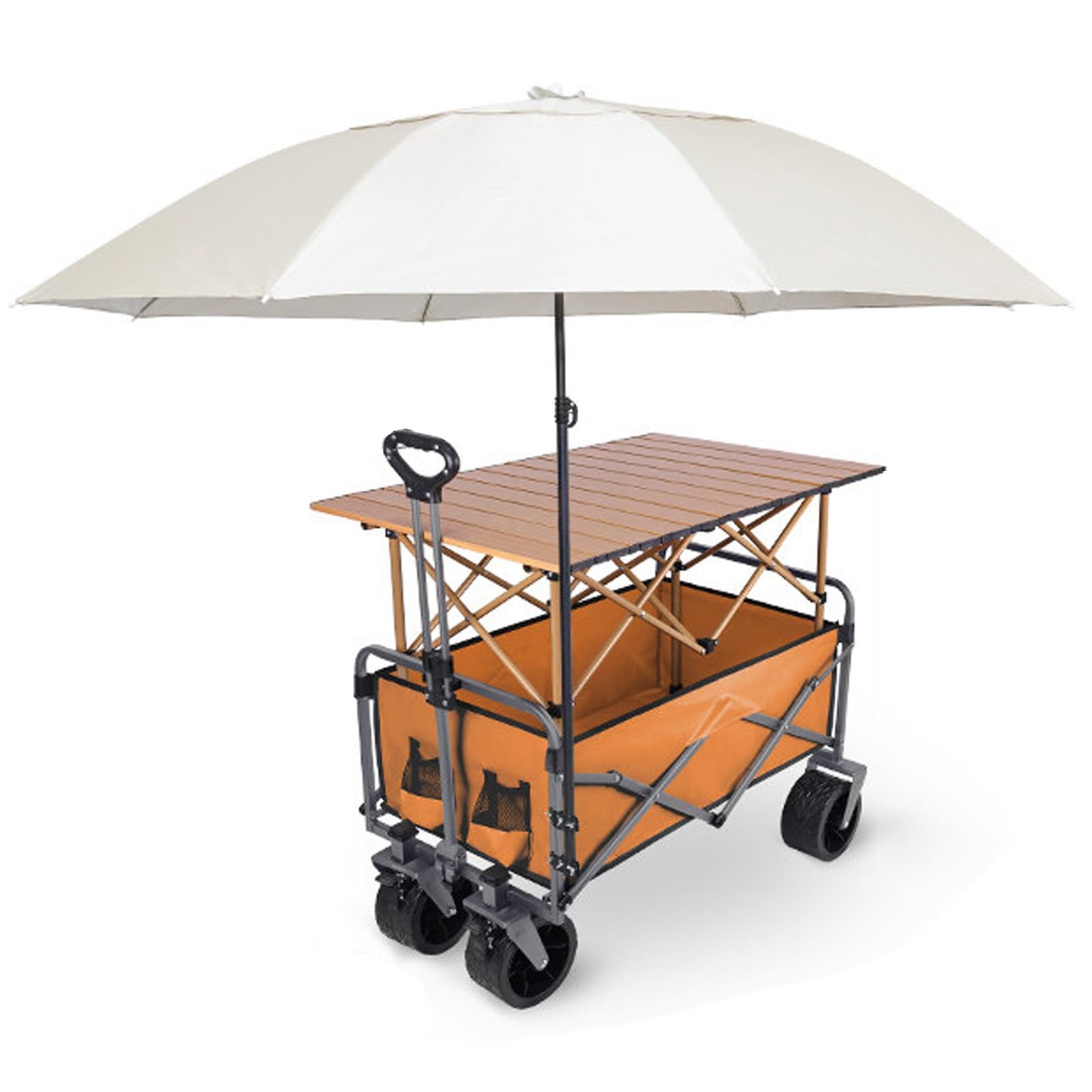 TRAGLO Commercial Vendor Cart Foldable Outdoor Street Food Display Stand(Orange,37in(94cm))