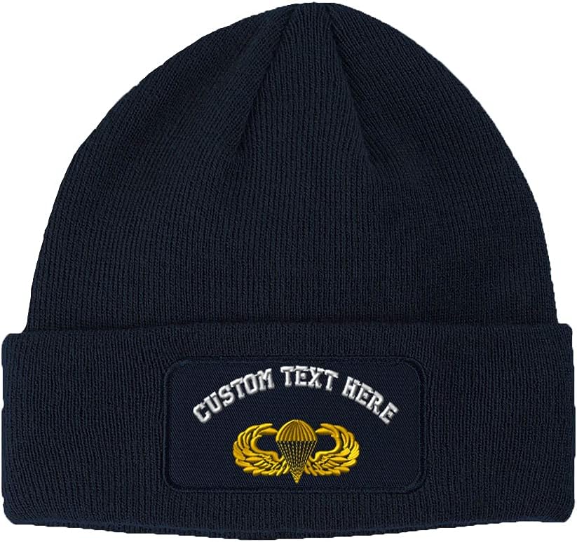 Patch Beanie Airborne B Embroidery Skull Cap Hats for Men & Women 1 Size