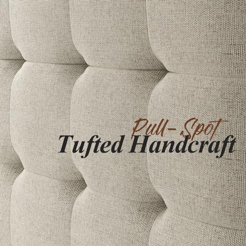 Jocisland BSW003218 Wood Platform Bed Frame Queen Size Upholstered Tufted Headboard/Solid Wood Be No Box Spring Needed,Walnut thumb #5