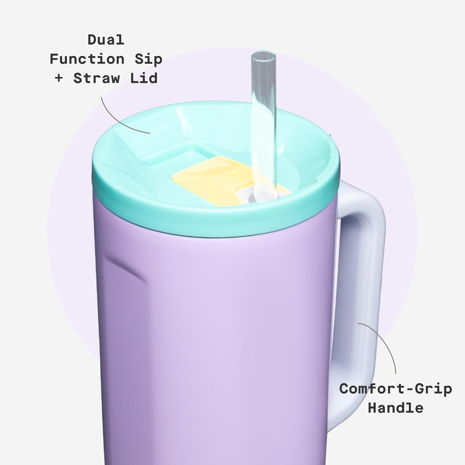 Corkcicle Cruiser Insulated Tumbler - Keeps Drinks Cold 20 Hours - Triple-Insulated Stainless Steel - Spill-Proof Lid - Summer Drinkware Gift - Keeps Drinks Ice Cold - 40 oz - Purple Dolphin - Image 5