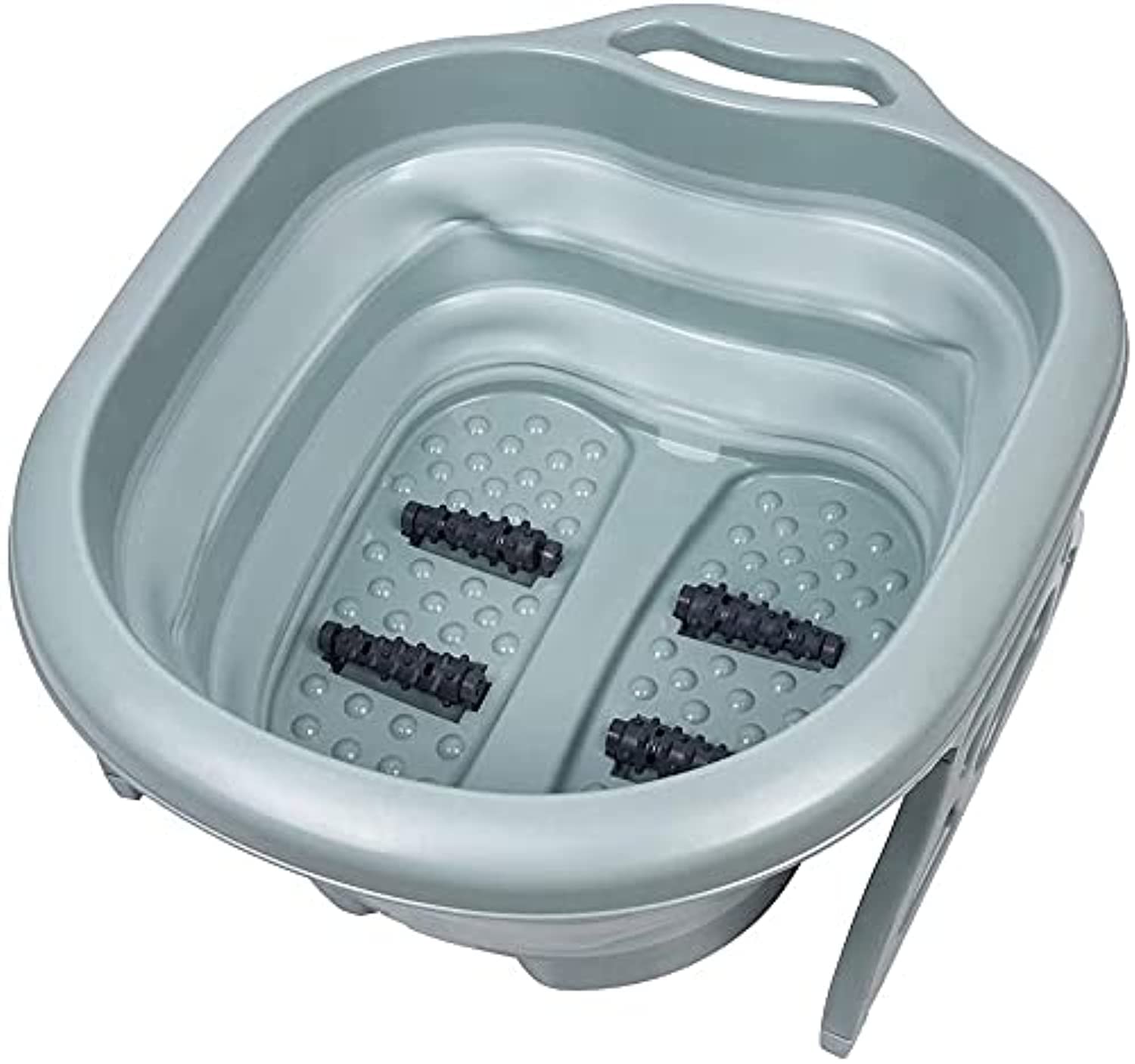 Portable Collapsible Foot Spa Bath Tub with Foot Massager Rollers, Foot Soak Tub Spa Basin - Glacier Green