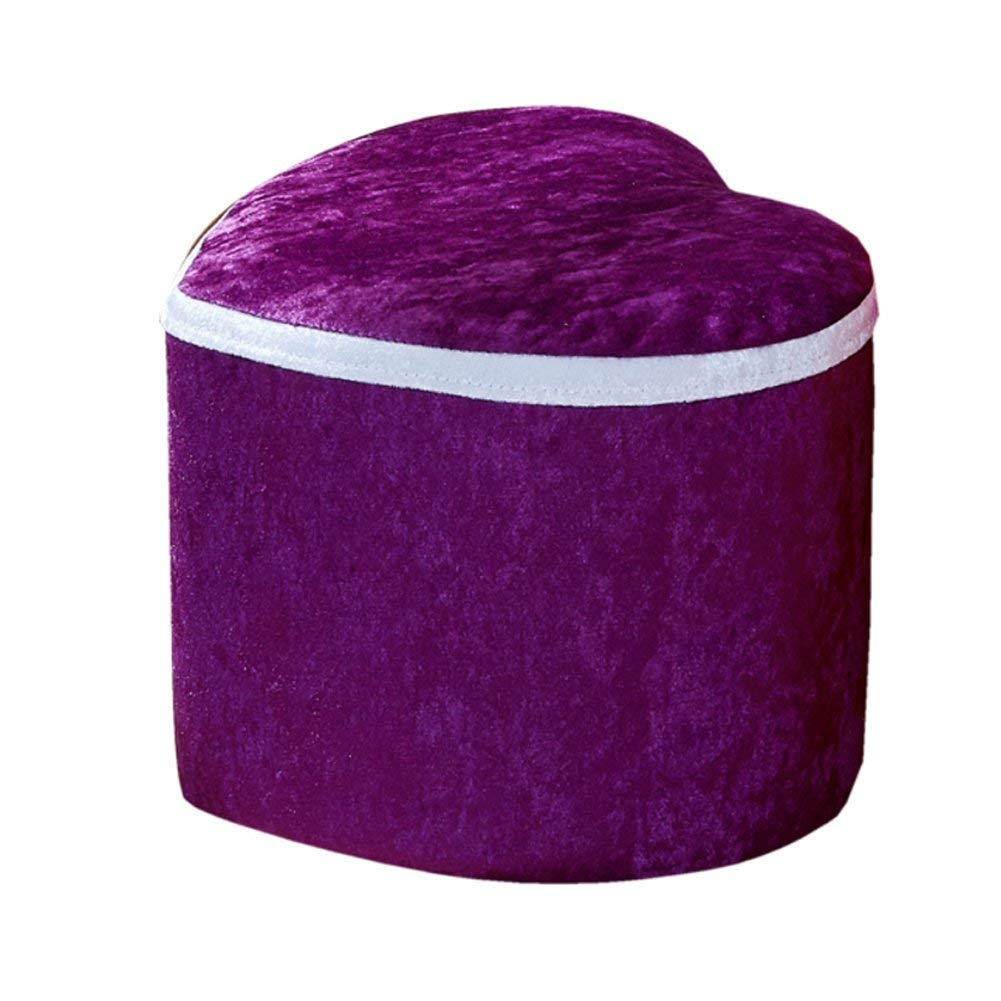 Pouf repose-pieds violet salon avec tabouret bois massif L
