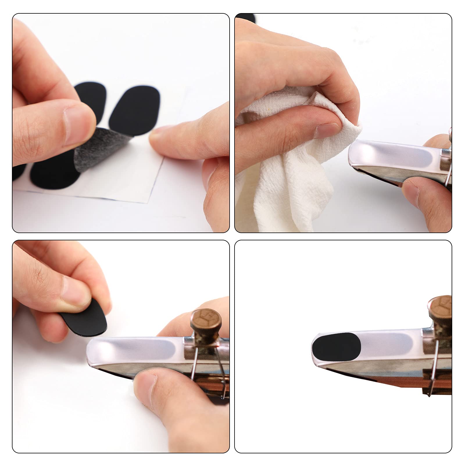 SAVITA 40 Stk 0,8 mm Dick Saxophon Mundstück Pads Gummi-Klarinettenkissen für Anfänger, Musiker, Saxophone und Klarinetten (Schwarz)