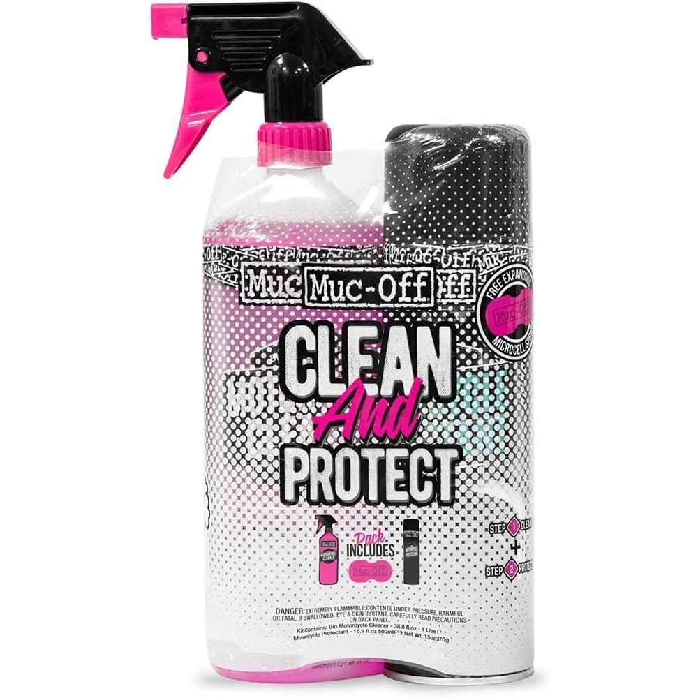 Muc-Off Motorcycle Care Duo Kit, Cleaner & Protective Spray Included