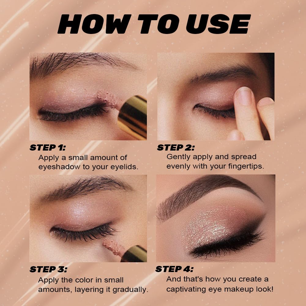 Light Pink Shimmer Liquid Metallic Eyeshadow, Longwear Eye Makeup For Older Women, Buildable Highly Pigmented & Blendable Eye Shadow Cream in Shimmer Finishes, Vegan & Cruelty-Free, (08#Light Pink) - Image 5