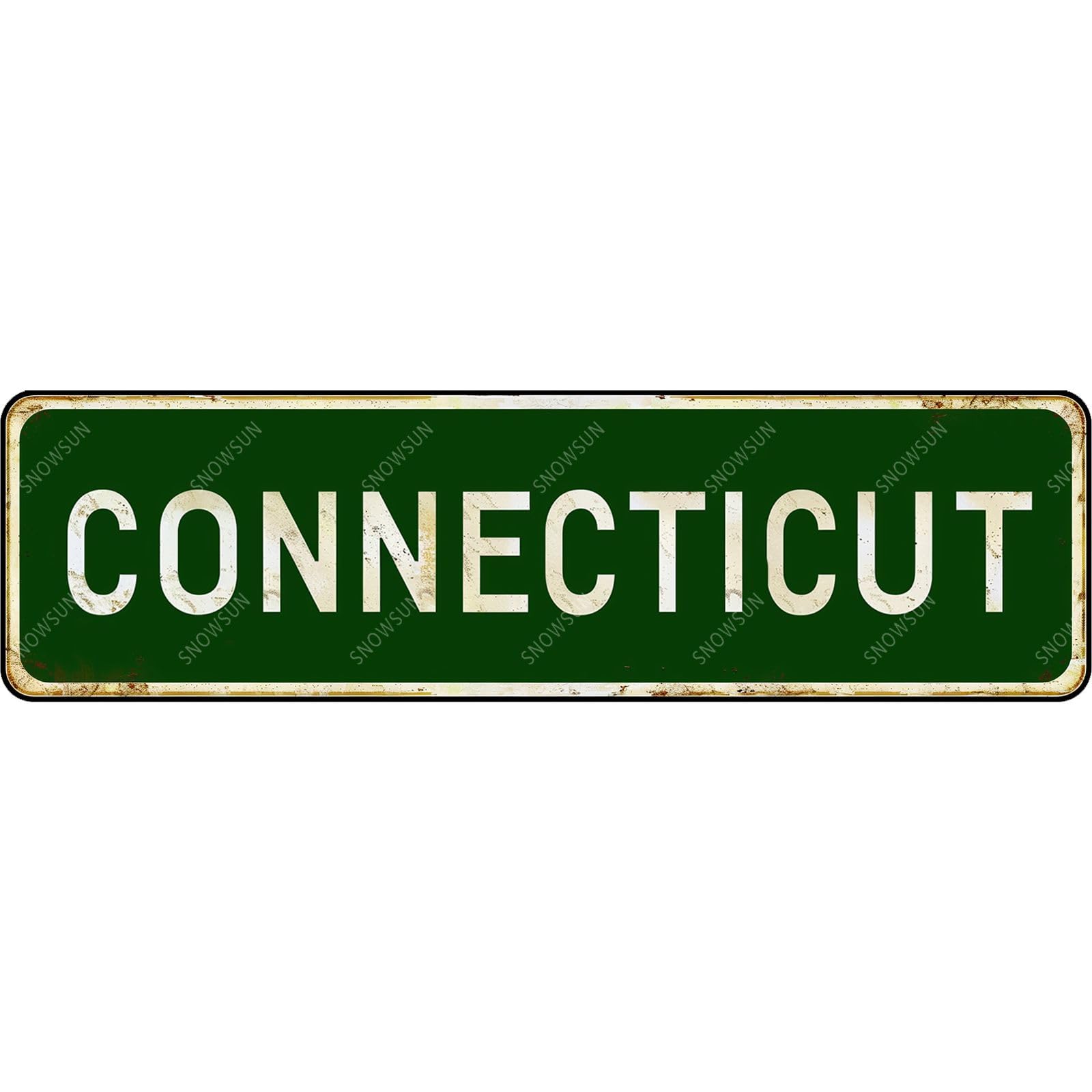 Connecticut Street Sign Vintage Tin Signs Art Plaque for Home Office Bar Garden Cafe Yard Garage 4x16 Inch