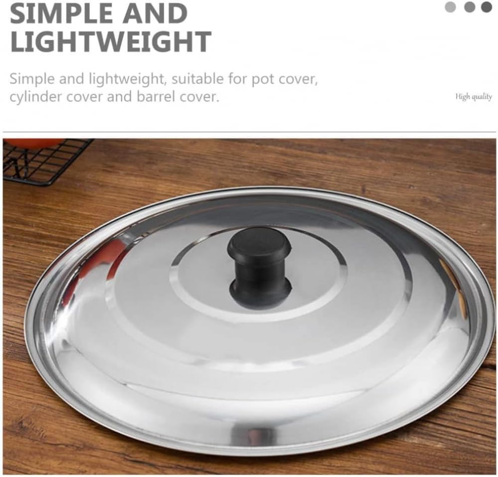 Tapa de Acero Inoxidable para ollas Sartenes Sartenes Tapa de Olla Tapa de sartén con asa Tapa de Olla Tapa de Utensilios de Cocina para el hogar Cocina Plata Negro-40 cm