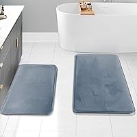 Vista 138 de Clara Clark - Tapete para baño, de espuma viscoelástica, terciopelo y felpa ultra suave, antideslizante, lavable a máquina y de secado rápido, de 17