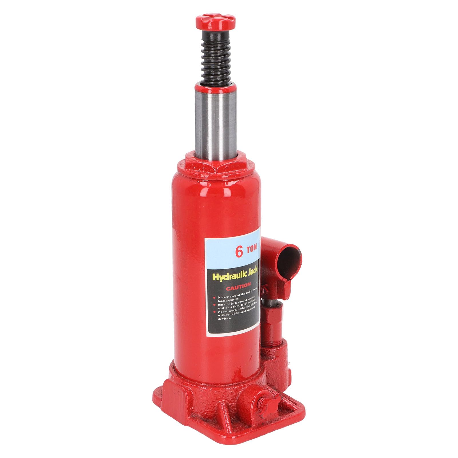 Yosoo Health Gear Cric-Bouteille Hydraulique, Cric-Bouteille de Voiture en Acier soudé 6 Tonnes, Soupape de Dérivation de sécurité à Double étage, Selle Dentelée, Rouge Portable pour Utilisation
