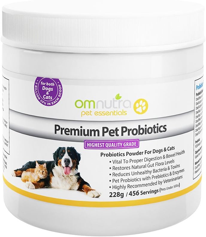 Premium Probiotics for Dogs and Cats (3 Billion CFU per scoop) All Natural Pet Probiotics + Prebiotics + Digestive Enzymes Supplement Powder - 456 Servings Improve Your Pet's Health Guaranteed