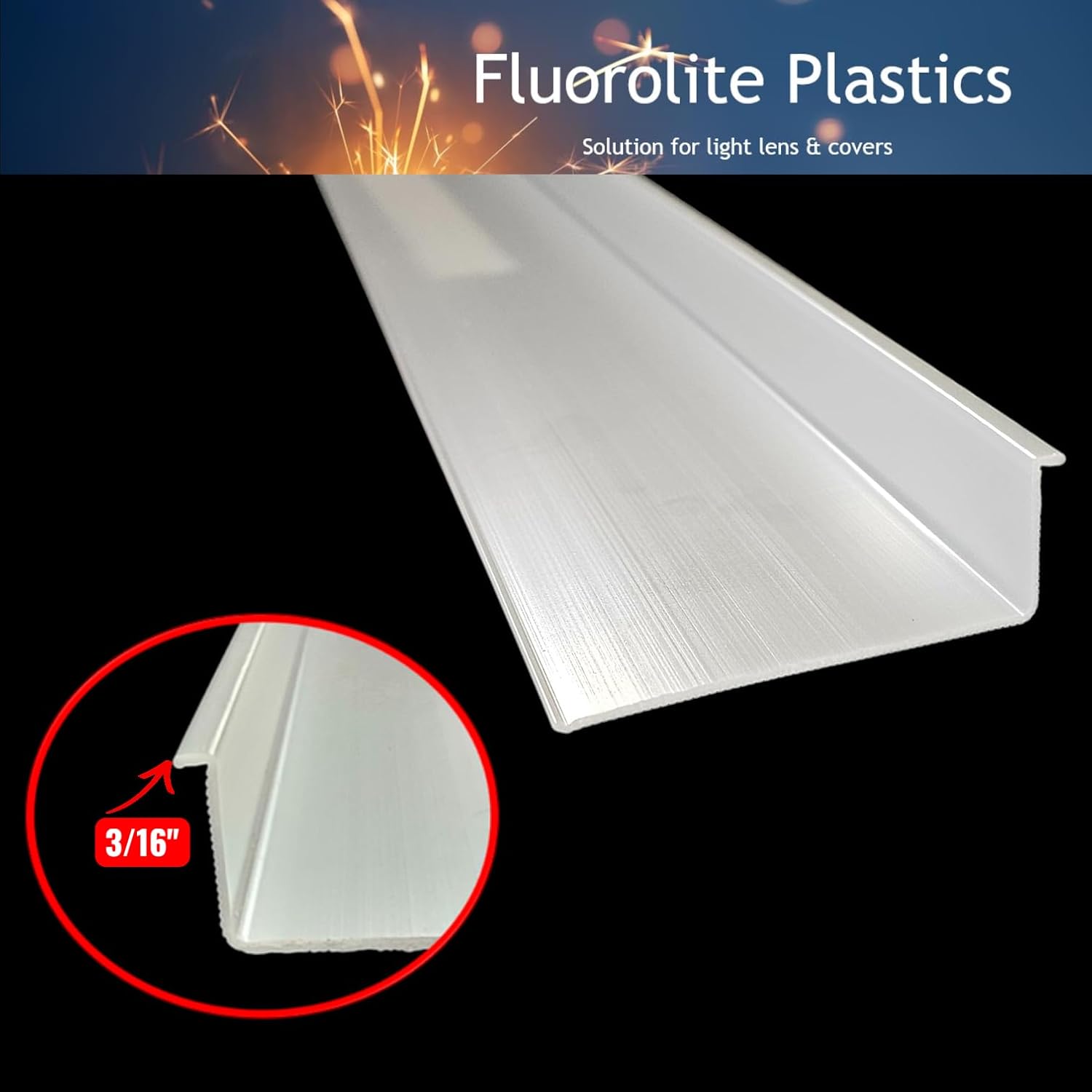 Fluorolite Under Cabinet Light Diffuser Replacement Lens Cover | White Ribbed Acrylic | Fits Fluorescent or LED Fixtures |Choose Style and Lenght | Made in USA (L-Shape, 21-1/8")