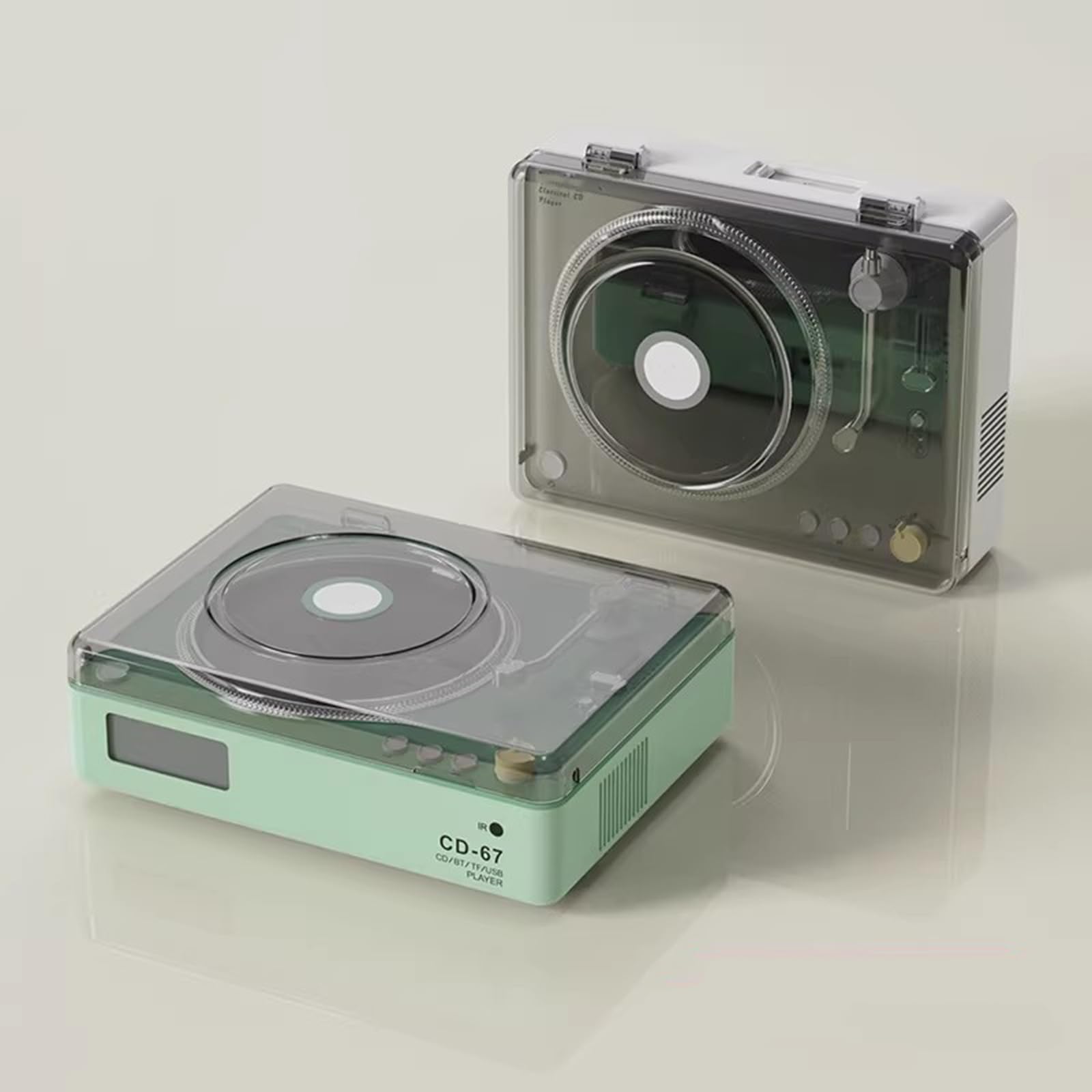 Lettore CD portatile con altoparlanti, trasmettitore Bluetooth, uscita AUX, supporto USB e scheda TF, uscita cuffie, telecomando per musica domestica