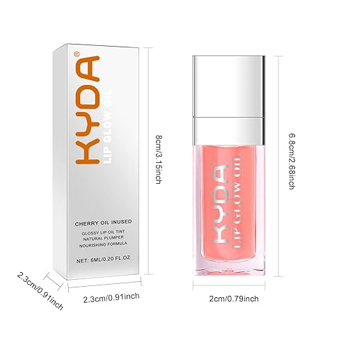 Miniatura 7 de KYDA Aceite de brillo labial hidratante, brillo labial de aceite hidratante transparente voluminizador, aceite labial teñido para el cuidado