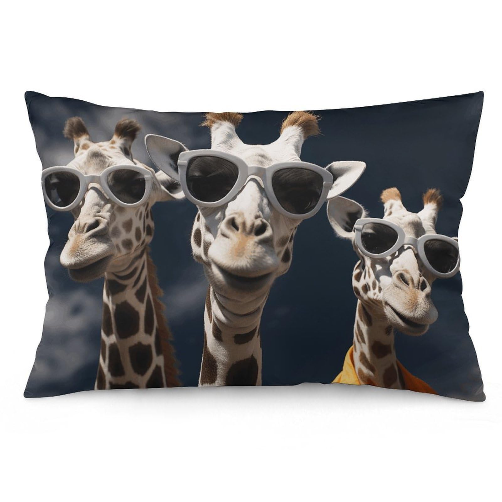 NTVOWPZO 2 Pack Decoration Throw Pillow Covers 16 "x24 Pillowcases Covers Three Giraffes Wearing Sunglasses Pillowcases Modern Farmhouse Home Decor Sofa Cushions Covers for Couch Bed Living Room