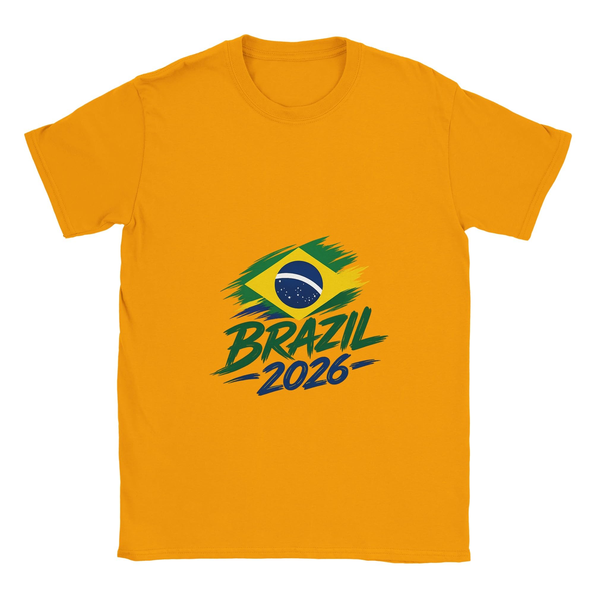 Brazil 2026 Football Graphic T-Shirt, Soccer World Cup Fan Apparel, Soft Cotton Tee for Men and Women, Multiple Colors Màu sắc Vàng Kích thước XL