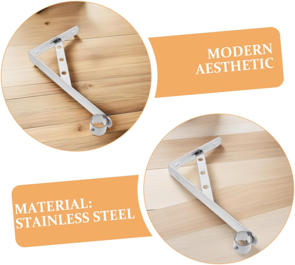 POPETPOP 2pcs Heavy Duty Closet Rod Brackets Stainless Steel Triangular Support for Wall Mounted Pole Holders for Efficient Drying of Bedding Space Saving Design for Compact Areas