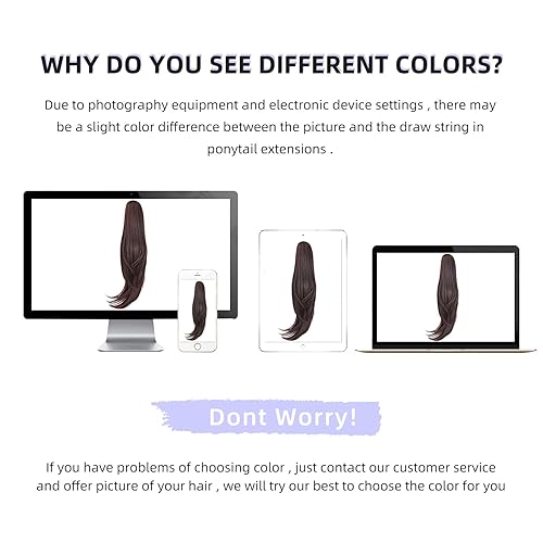 Miniatura 284 de Brown ponytail extension,16" claw clip hair extensions ponytail short curly hair ponytail Extension Natural Looking Synthetic Hairpiece for Women