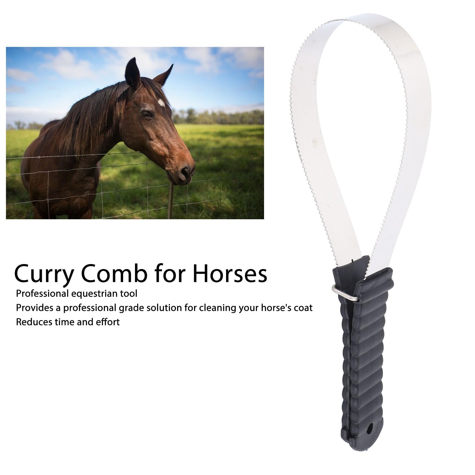 Stainless Steel Double-Sided Horse Sweat Scraper And Shedding